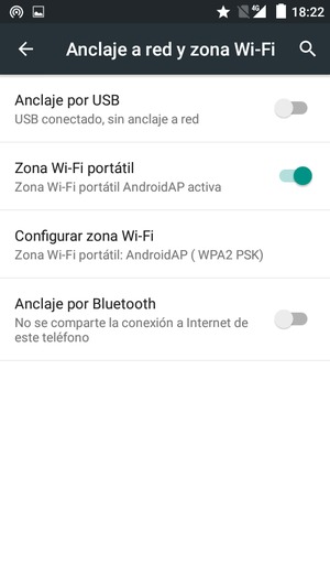 El teléfono ha sido configurado para su uso como módem