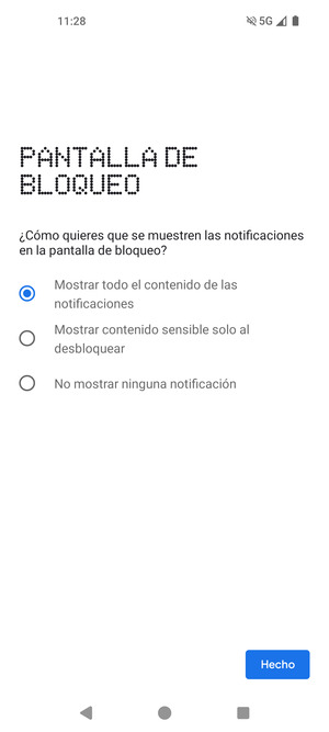 Seleccione la opción deseada y seleccione Hecho