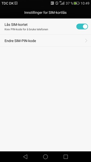 Velg Endre SIM-PIN-kode