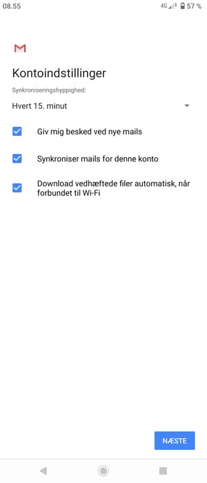 Vælg NÆSTE