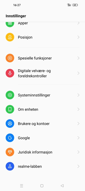 Bla til og velg Om enheten