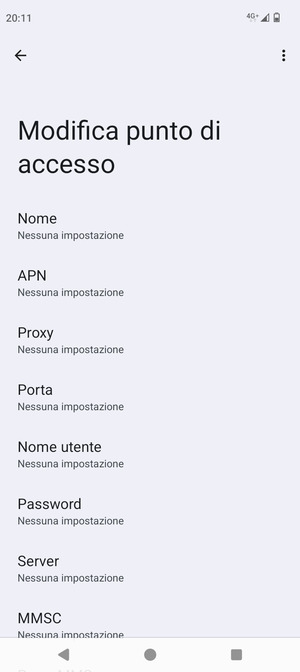 Inserisci informazioni MMS