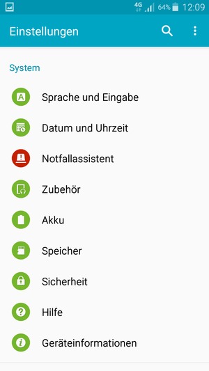 Scrollen Sie und wählen Sie Sicherheit