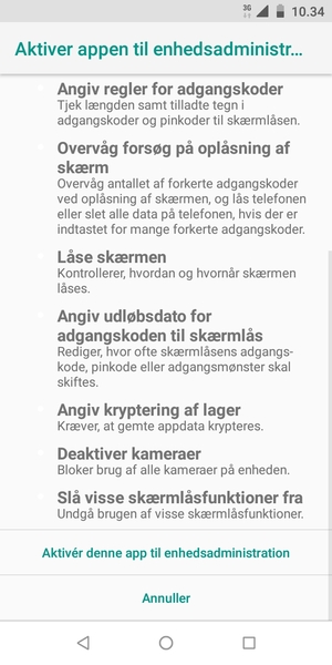 Scroll til og vælg Aktivér denne app til enhedsadministration
