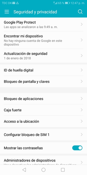 Seleccione Configurar bloqueo de SIM