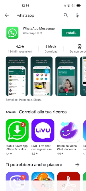 Seleziona l'applicazione