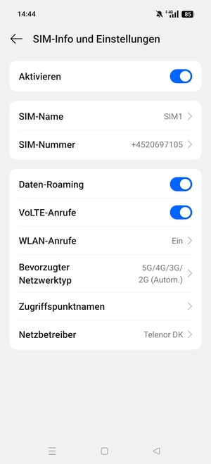 Schalten Sie Daten-Roaming an oder aus