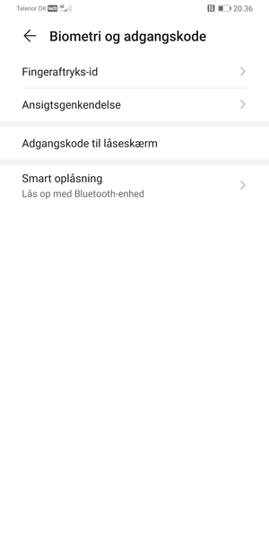 Vælg Adgangskode til låseskærm