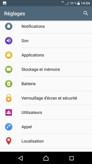 Faites défiler et sélectionnez Batterie