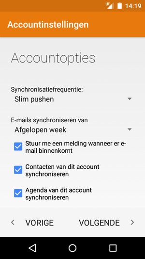 Selecteer VOLGENDE