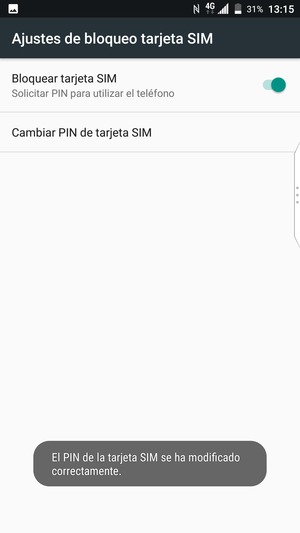 Su PIN de SIM ha sido cambiado