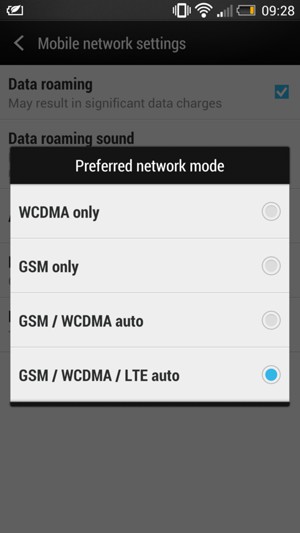 Select GSM only to enable 2G