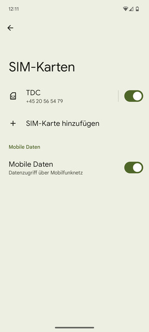 Wählen Sie SIM-Karte hinzufügen