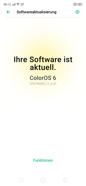 Falls Ihr Handy aktualisiert ist, wird Ihnen der folgende Bildschirm angezeigt