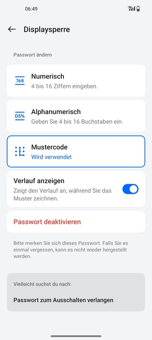 Ihr Handy ist jetzt mit einer Bildschirmsperre gesichert