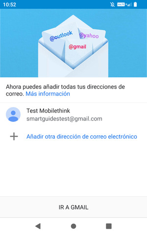 Seleccione IR A GMAIL