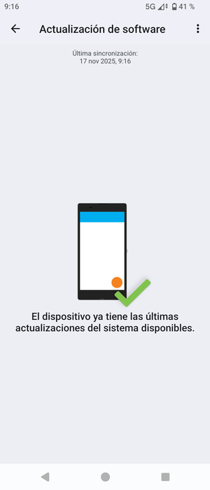 Si su teléfono está actualizado, verá la siguiente pantalla
