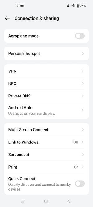 Select Personal hotspot