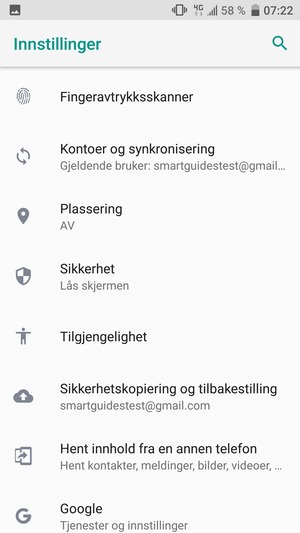 Bla til og velg Sikkerhet