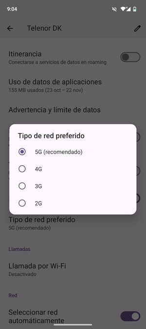 Seleccione la opción deseada