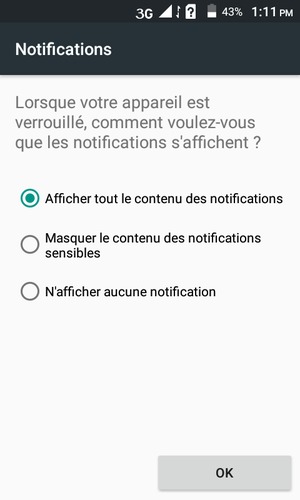 Sélectionnez votre option préférée et sélectionnez OK