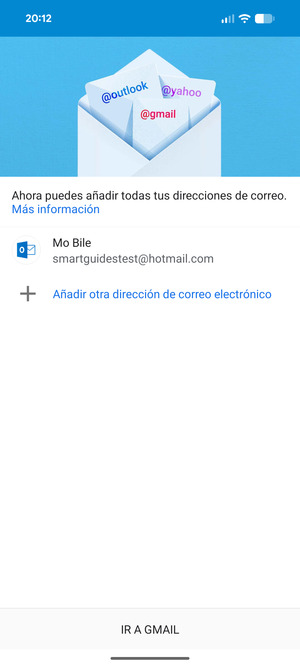 Seleccione IR A GMAIL
