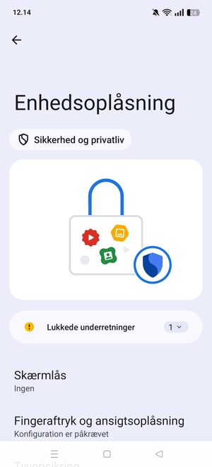 Vælg Skærmlås