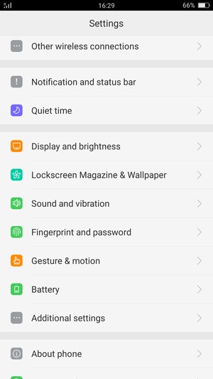 Scroll to and select Additional settings