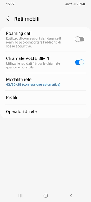 Seleziona Modalità rete