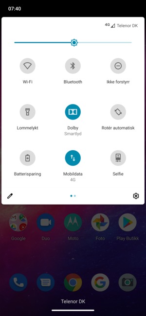 Slå på Batterisparing