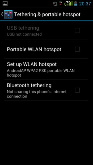 Select Set up WLAN hotspot