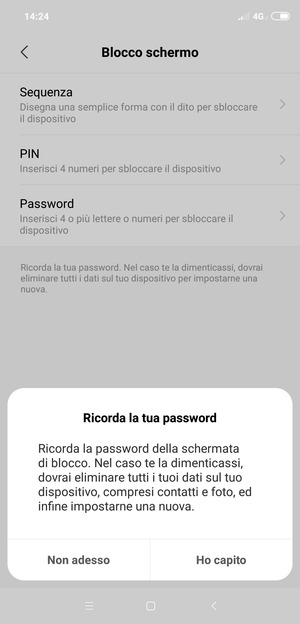 Seleziona Ho capito
