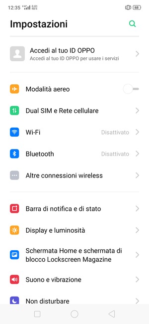 Seleziona Dual SIM e Rete cellulare