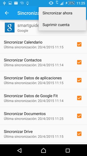 Seleccione Sincronizar ahora
