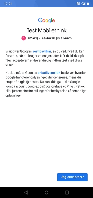 Vælg Jeg accepterer