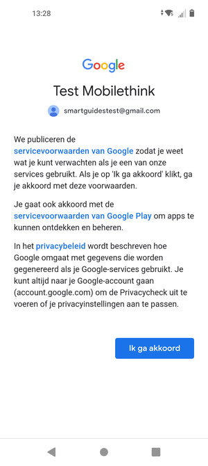 Selecteer Ik ga akkoord