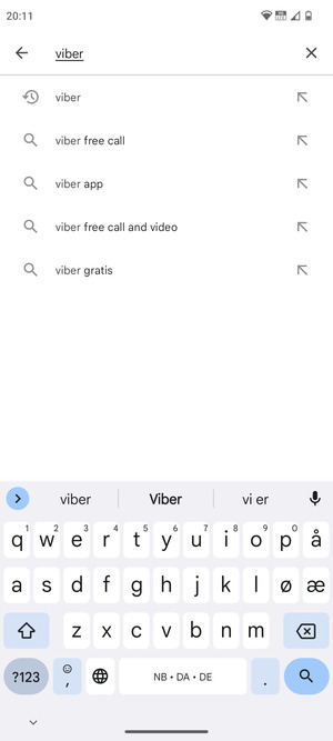 Skriv inn applikasjonsnavnet og velg Søk
