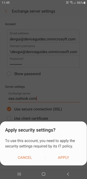 Select APPLY