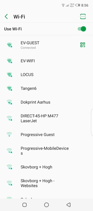 You are now connected to the Wi-Fi network