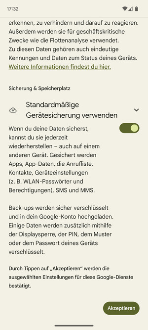 Wählen Sie Akzeptieren