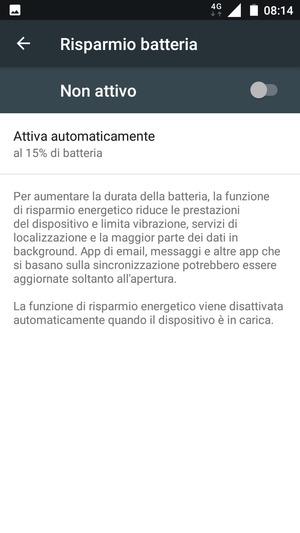 Attiva Risparmio batteria