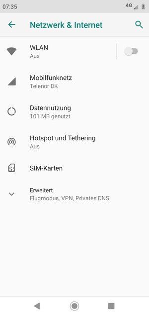 Wählen Sie Mobilfunknetz