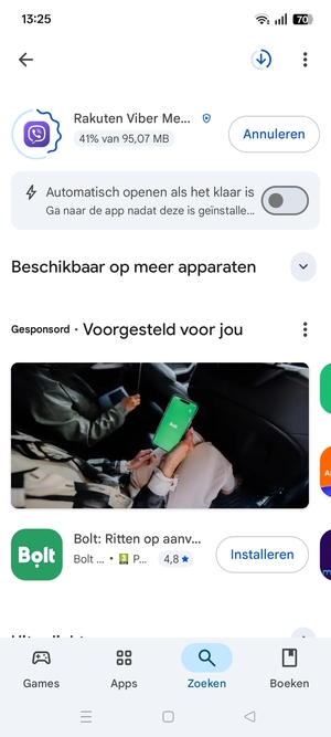 Wacht tot het installatieproces beëindigd is