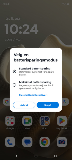 Velg Slå på