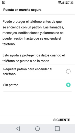 Seleccione su opción preferida y seleccione SIGUIENTE