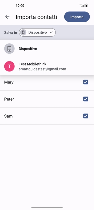 Seleziona il tuo account  Google