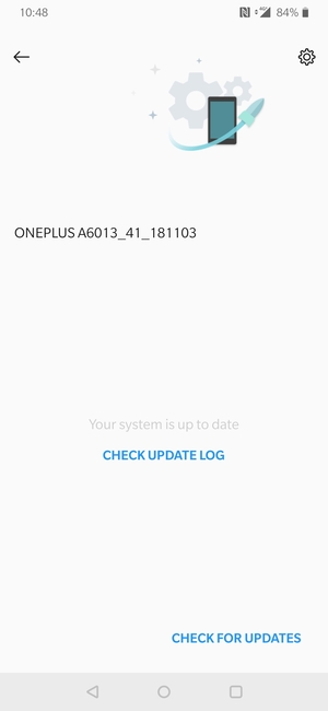 If your phone is up to date, you will see the following screen