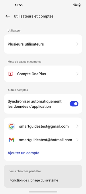 Sélectionnez votre compte Google