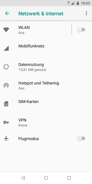 Wählen Sie WLAN-Hotspot / Hotspot und Tethering