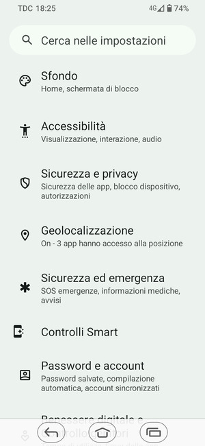 Scorri e seleziona Geolocalizzazione